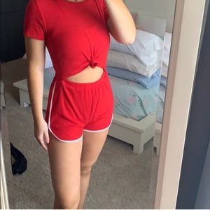 🍉  4 for $20 NWOT Red cut out romper